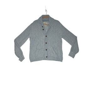 Grayers Outdoor Garments Light Blue Ribbed Shawl Collar Cardigan Sweater 
M's L
